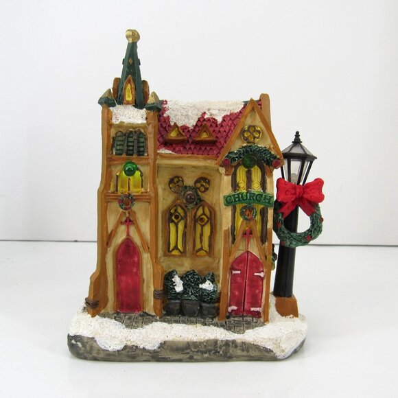 Cobblestone Corners Collectibles Battery Operated Light up Church Working - Picture 2 of 8